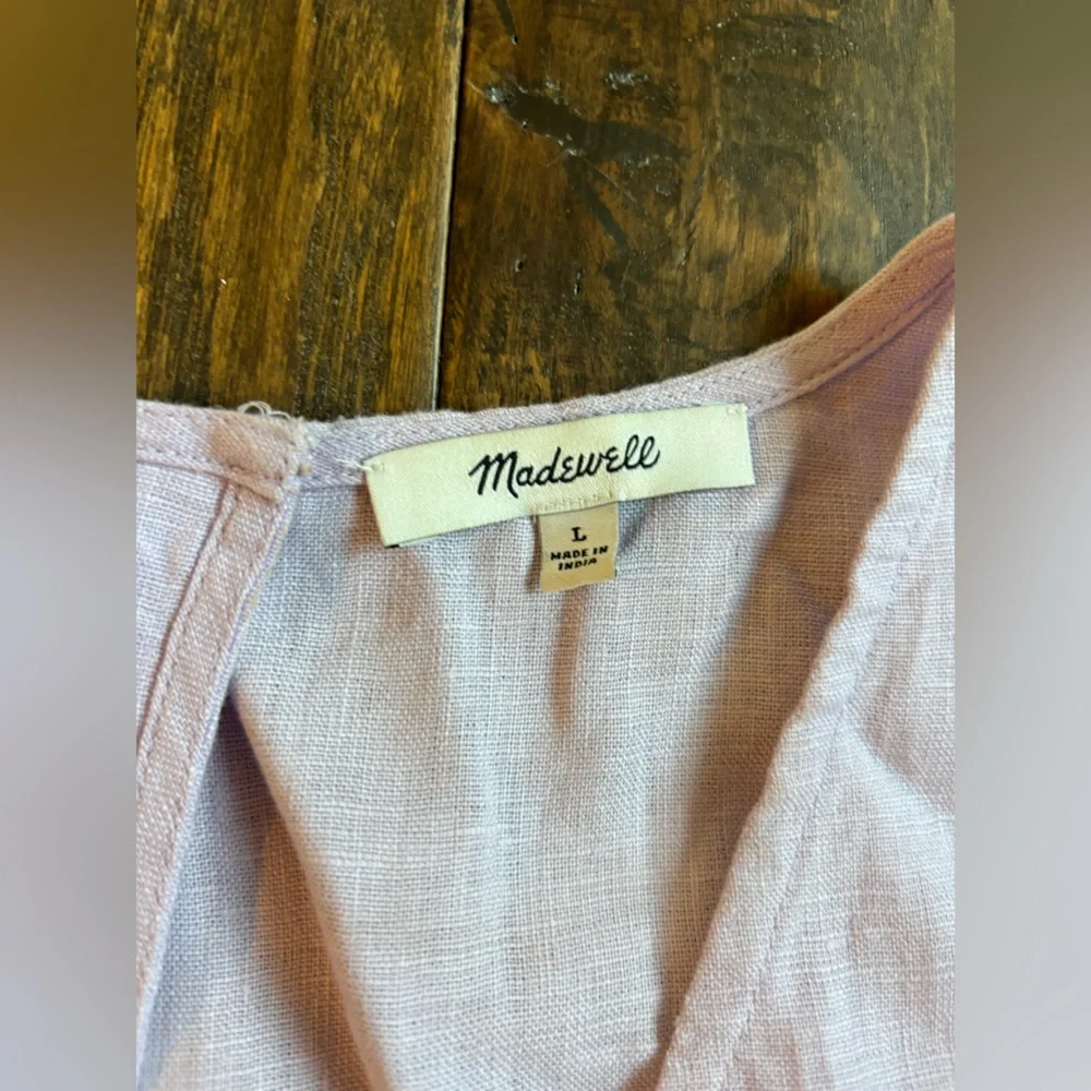 Madewell Relaxed Empire Waist Minidress Women’s Size Large in Subtle Lilac - Picture 5 of 7